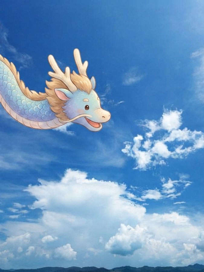 青空の雲が竜になった作品